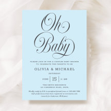 Oh Baby Elegant Script Hellblauer Jungen-Baby-Part