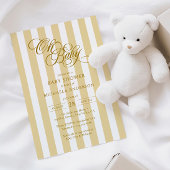 Oh Baby Elegante Script & Stripes Baby Dusche Einladung