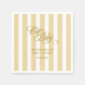 Oh Baby Elegante Script & Stripes Baby Dusche Serviette (Vorderseite)