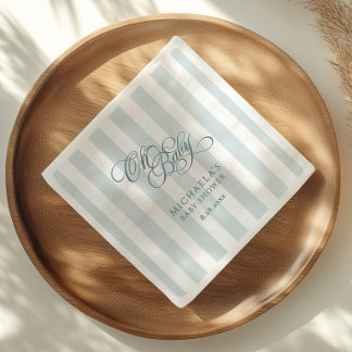 Oh Baby Elegante Script & Stripes Baby Dusche Serviette