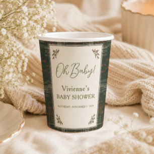 Oh Baby Elegante Zeitlose Herbst-Baby-Party Pappbecher