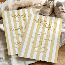 Oh Baby Elegantes Script in einer Babydusche Einladung