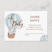 Oh Baby Elephant in Hot Air Ballon Windeln Raffle Begleitkarte (Vorderseite)