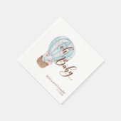 Oh Baby Elephant in Hot Air Balloon Baby Shower Serviette (Ecke)