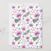 Oh Baby Elephant mit violetten Blumen Moderne Dusc Einladung (Rückseite)