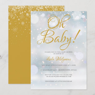 Oh Baby Erste Schneeflocken Baby Shower Einladung