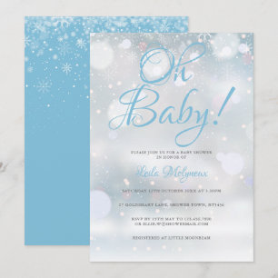 Oh Baby Erste Schneeflocken Baby Shower / Sprinkle Einladung
