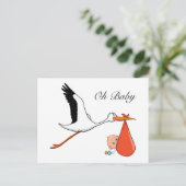 Oh Baby erwartet Ankündigung Postkarte (Stehend Vorderseite)