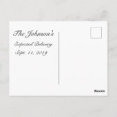 Oh Baby erwartet Ankündigung Postkarte (Rückseite)