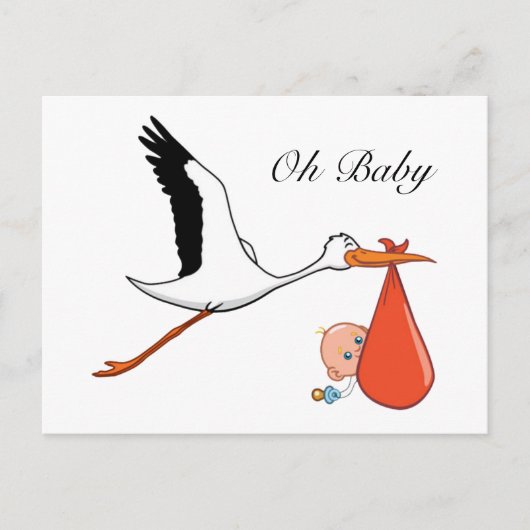 Oh Baby erwartet Ankündigung Postkarte (Vorderseite)