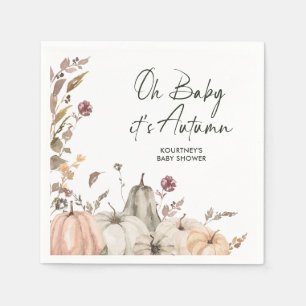 Oh Baby, es ist Herbst' Kürbis-Baby-Party Serviette