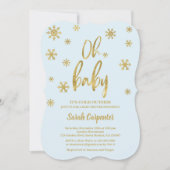 Oh Baby Es ist kalt außerhalb Baby Duschjunge Einladung (Vorderseite)