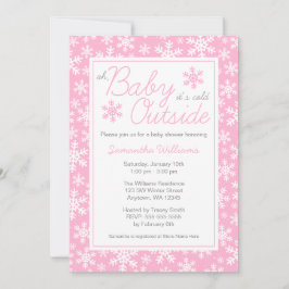 Oh Baby Es ist kalt draußen, rosa Babydusche Einladung