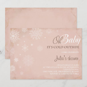 Oh Baby Es ist kalt draußen Vintagen Rosa Einladun Einladung