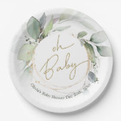 Oh Baby Eucalyptus Baby Dusche Party Teller (Vorderseite)