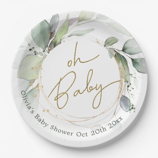 Oh Baby Eucalyptus Baby Duschpapier Teller (Vorderseite)