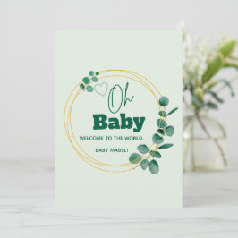Oh Baby Eucalyptus Leaves Baby Shower Einladung