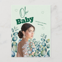 Oh Baby Eucalyptus Leaves Baby Shower Postkarte