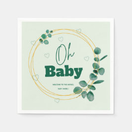 Oh Baby Eucalyptus Leaves Baby Shower Serviette