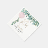 Oh Baby Eucalyptus Pink Balloon Baby Dusche Serviette (Ecke)