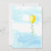 Oh Baby Eucalyptus Yellow Balloon Baby Dusche Einladung (Rückseite)