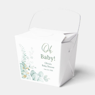 Oh Baby Eukalyptus Grün Gold Baby Shower Geschenkschachtel