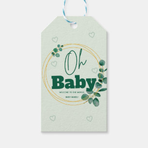 Oh Baby Eukalyptusblätter Baby Shower Geschenkanhänger