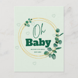 Oh Baby Eukalyptusblätter Babyparty Postkarte