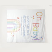 Oh, Baby! Farbenfrohe Rainbow Baby Dusche Hintergr Wandteppich (Vorderseite (Horizontal))