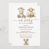 Oh Baby Farm Animals Baby Dusche Einladung (Vorne/Hinten)