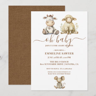 Oh Baby Farm Animals Baby Dusche Einladung