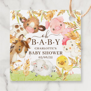 Oh Baby Farm Animals Baby Dusche Gefallen Tags Geschenkanhänger