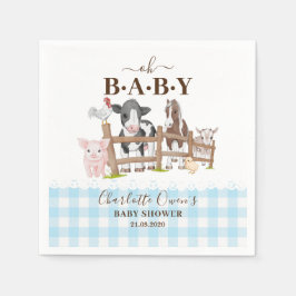 Oh Baby Farm Animals Barnyard Baby Dusche Napkins Serviette