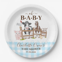 Oh Baby Farm Animals Barnyard Baby Dusche Pappteller