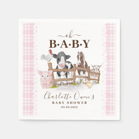 Oh Baby Farm Animals Barnyard Baby Dusche Serviette (Vorderseite)