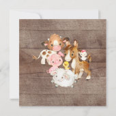 Oh Baby Farm Animals Dusche Einladung (Rückseite)