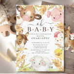 Oh Baby Farm Animals Dusche Einladung<br><div class="desc">Das Design der Barnyard Tiere ist mit dem süßesten Kuh-,  Pferd-,  Schweine-,  Huhn-,  Baby- und Schafrahmen ausgestattet. Dreh dir unsere Karte,  um mit unseren niedlichen Bauernfreunden ein rustikales Holz zu sehen. Besuchen Sie unseren Shop,  um unsere ganze Ach Baby Barkeeper Kollektion zu sehen</div>
