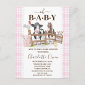 Oh Baby Farm Animals Kinderdusche Einladung Postkarte (Vorderseite)