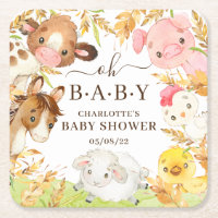 Oh Baby Farm Animals Square Paper Untersetzer