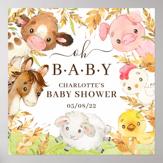 Oh Baby Farm Animes Baby Shower Poster (Vorne)