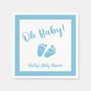 Oh Baby Feet Boy Blue Baby Dusche Serviette
