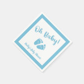 Oh Baby Feet | Boy Blue Baby Dusche Serviette (Ecke)