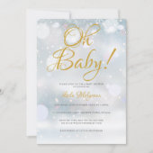 Oh Baby First Snowflakes Babydusche Einladung (Vorderseite)