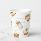 Oh Baby Flaschen & Bagels Baby Dusche Brunch Pappbecher (Rückseite)