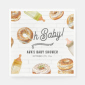 Oh Baby Flaschen & Bagels Baby Dusche Brunch Serviette (Vorderseite)