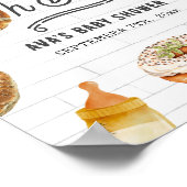 Oh Baby Flaschen & Bagels Baby Dusche Willkommen Poster (Ecke)