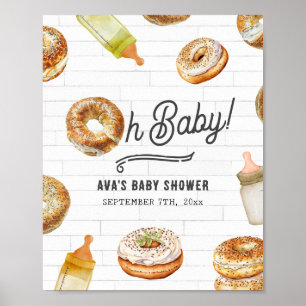 Oh Baby Flaschen & Bagels Baby Dusche Willkommen Poster