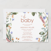 Oh Baby Floral Baby Shower Einladung (Vorderseite)