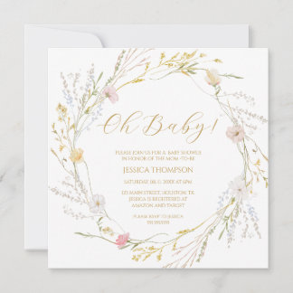 Oh Baby Floral Baby Shower Spring wildflowers Einladung