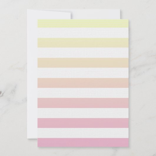 Oh Baby Floral Pink Yellow Ombre Streifen Einladung (Rückseite)